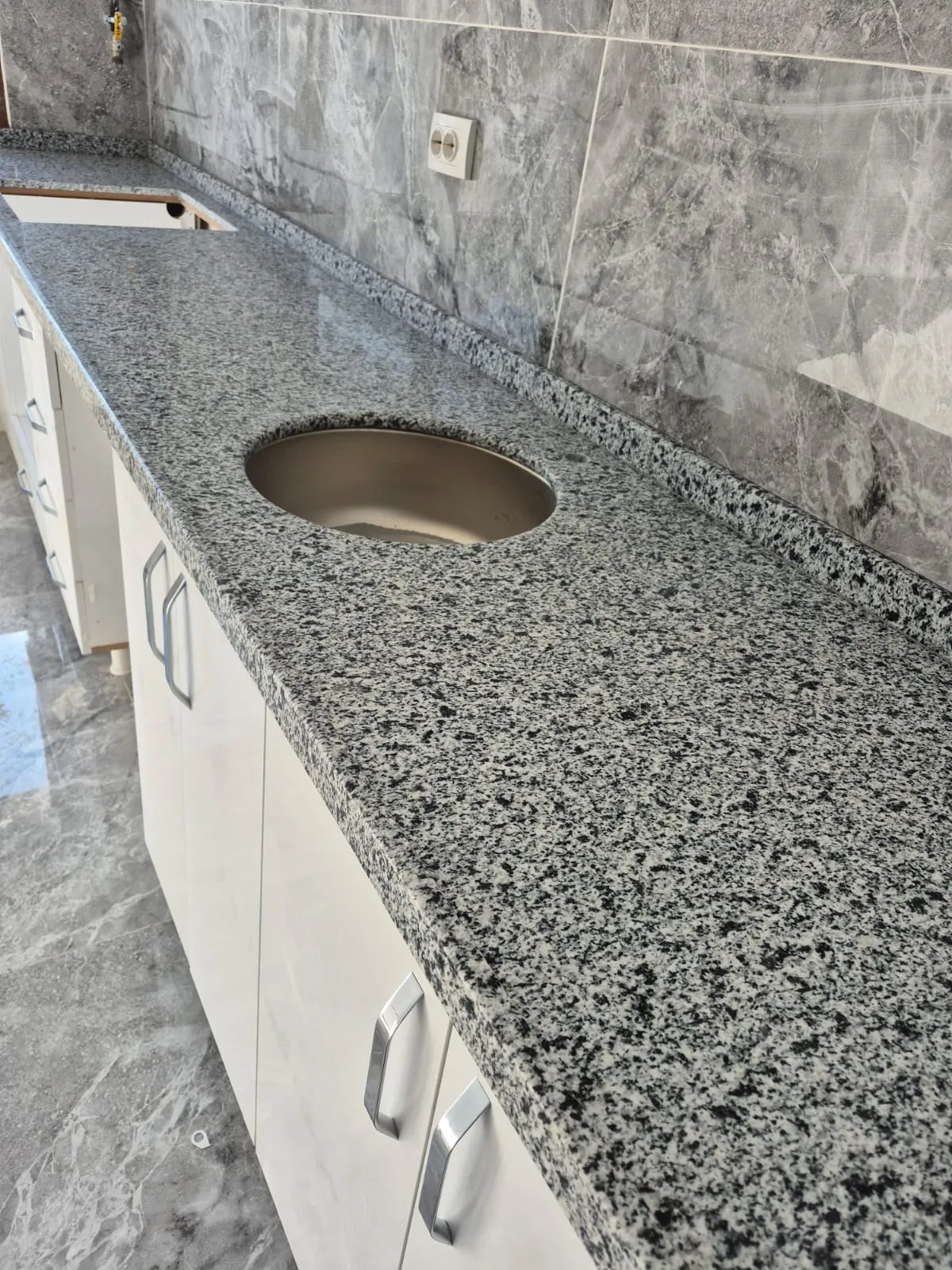 Gri granit tezgah oval evye – Bağcılar Mermerci