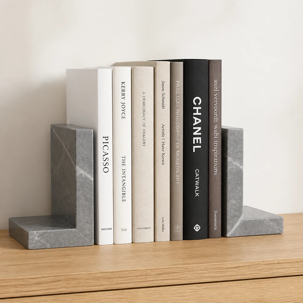 Kitap Tutucu - gri mermer